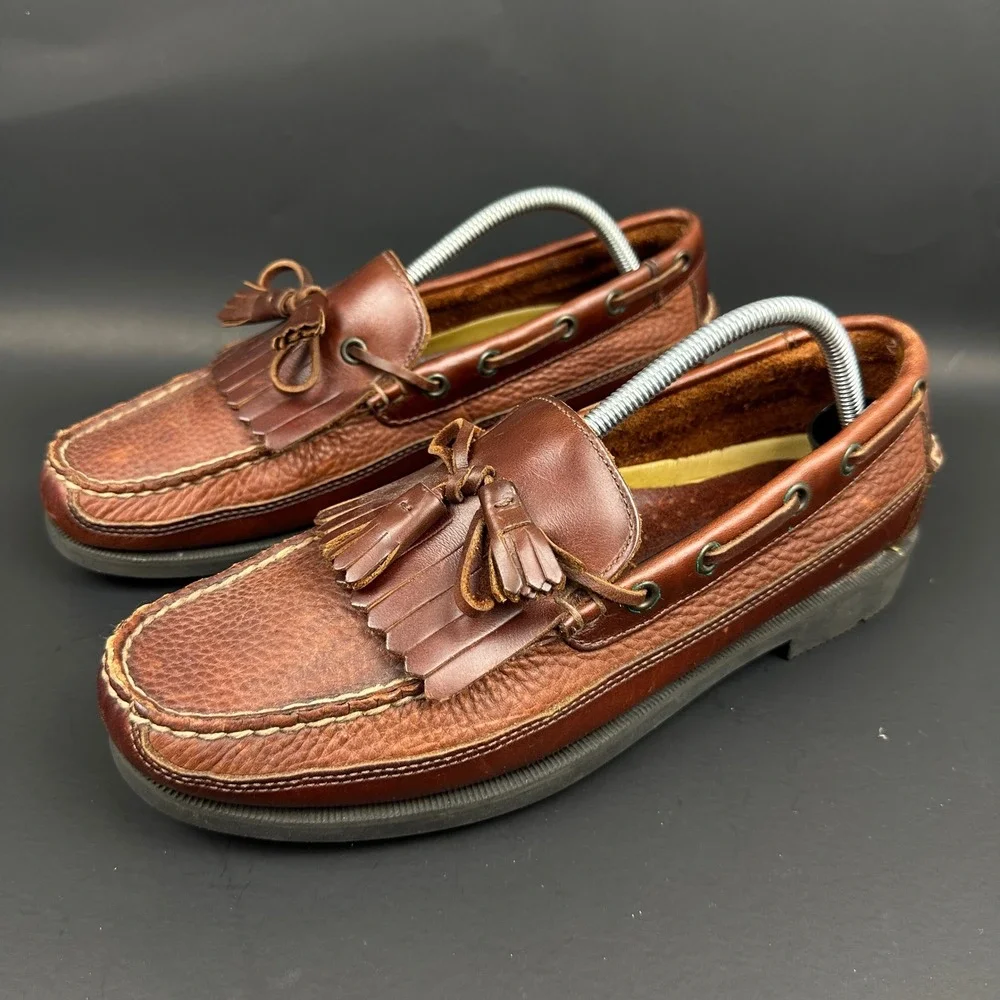 Sperry Top-Sider Brown Leather Kiltie Tassel Loafers Mens 10 M Boat Shoes Preppy